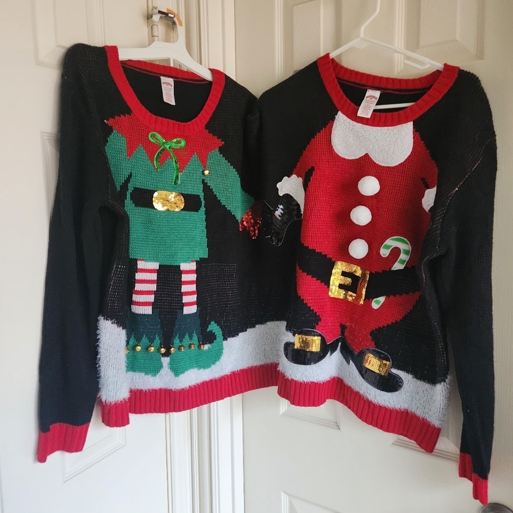 Two Person Ugly Christmas Sweater Size S / M - Picture 4 of 7